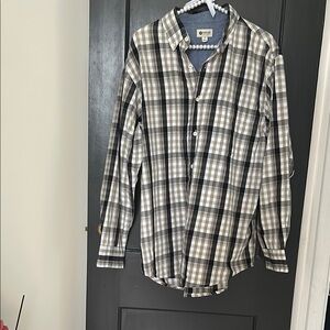 Haggar Black and White Casual Button Down Shirt